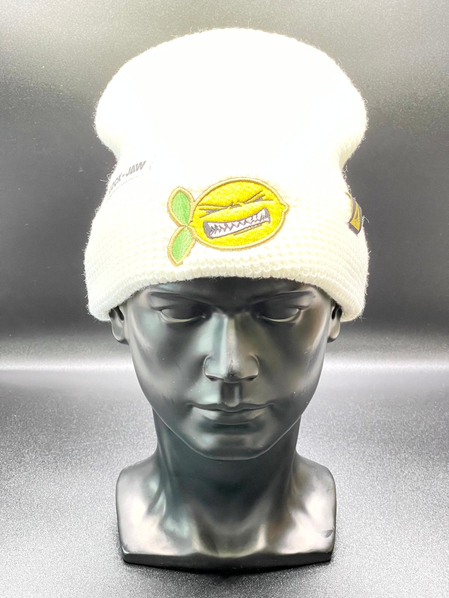 LOCK-JAW BEANIE HAT {White} - LOCKJAWLEMONPEEL