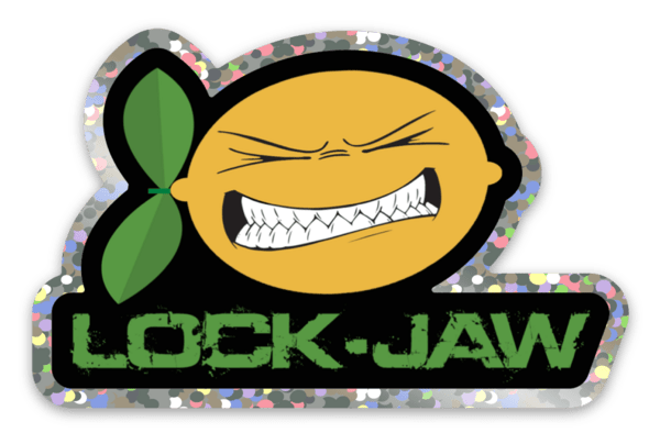 LOCK-JAW GLITTER STICKER (GREEN) - LOCKJAWLEMONPEEL