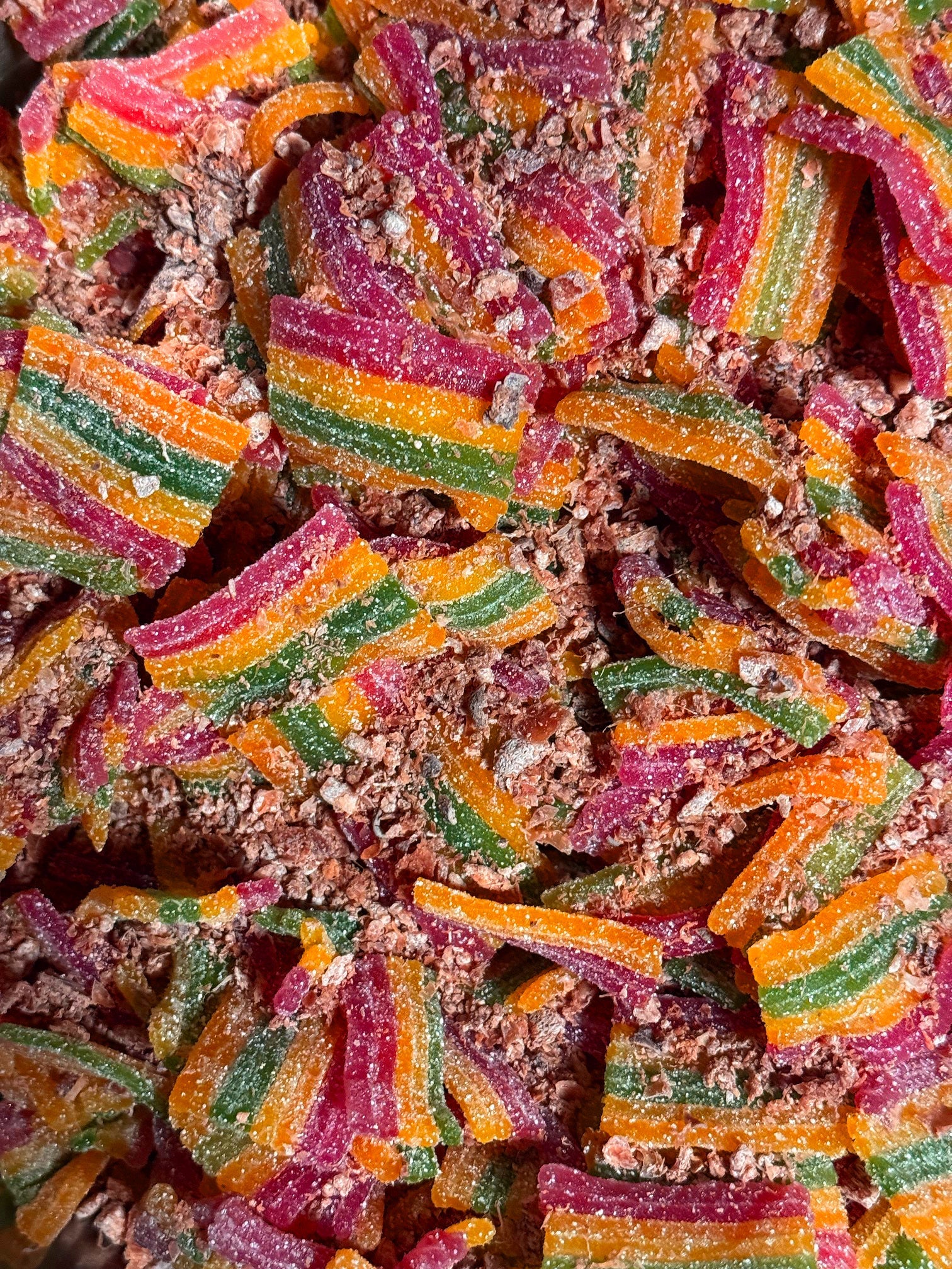 LOCK - JAW Rainbow Sour Belt Strips w/Hawaiian Mui Syrup {Haribo} 6 oz. - LOCKJAWLEMONPEEL