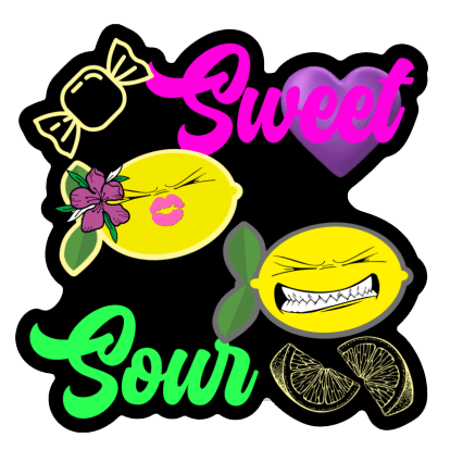 Team Sweet Sour Sticker Black Trim (Large Die Cut) 4