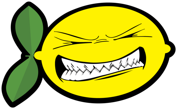 Black Trim Lemon Face Sticker (Die Cut) 3