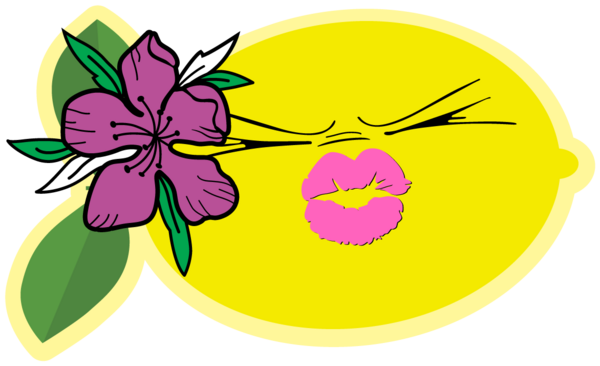 Lady Lemon Face Sticker Tan Trim (Die Cut) 3